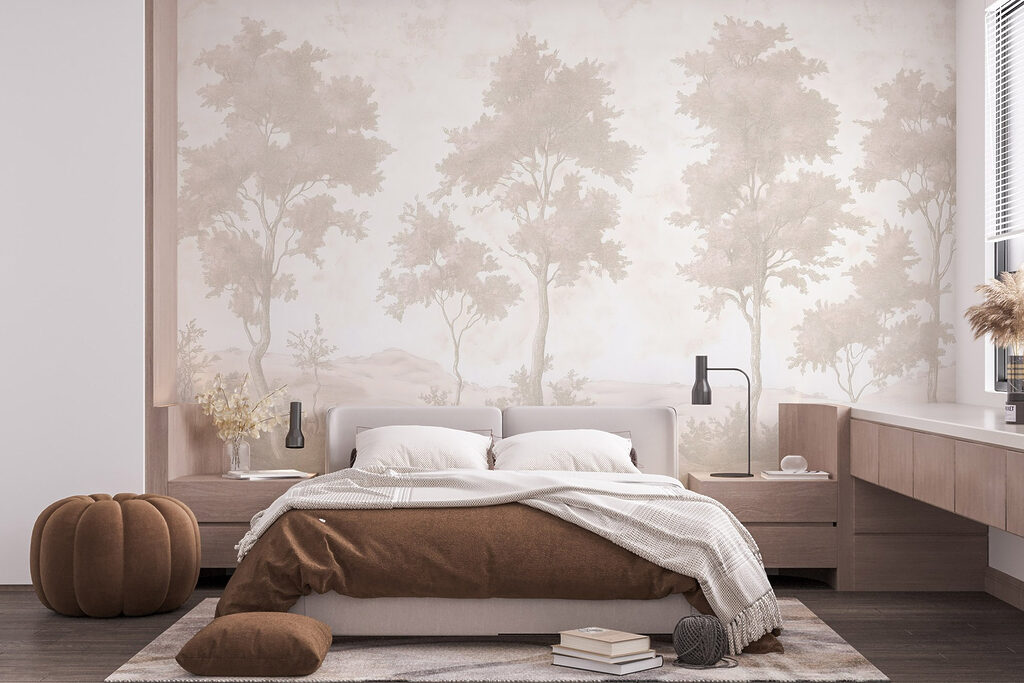 Lichte bomen op rotsgrond — interieur 1