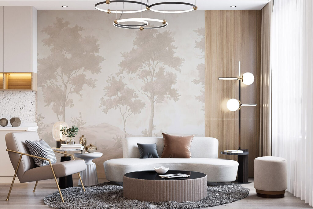 Lichte bomen op rotsgrond — interieur 3