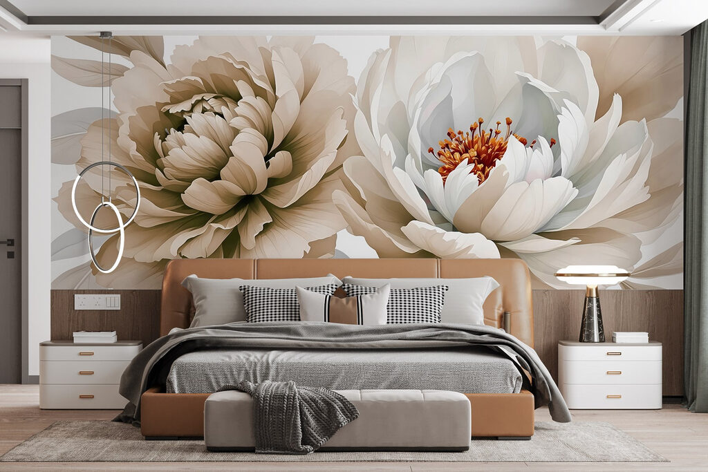 Twee bloemen, volle bloemblaadjes — interieur 1