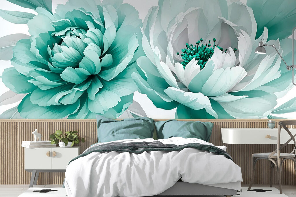 Twee bloemen, volle bloemblaadjes — interieur 1