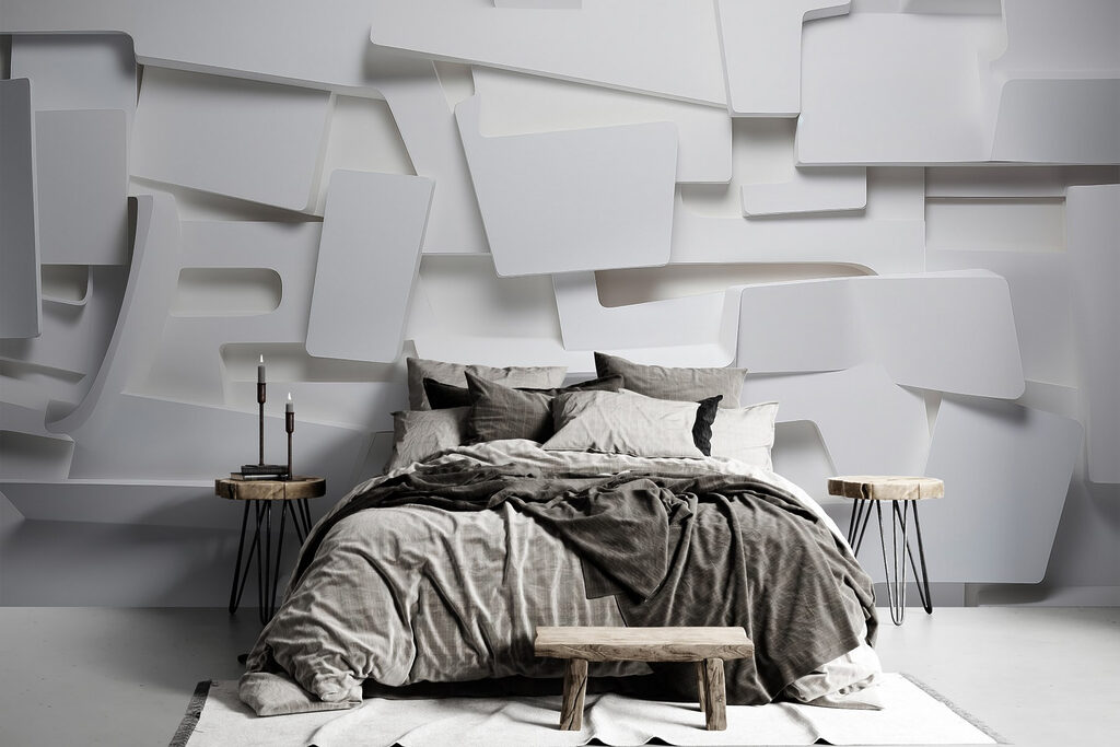 Witte blokken met schaduwen — interieur 1
