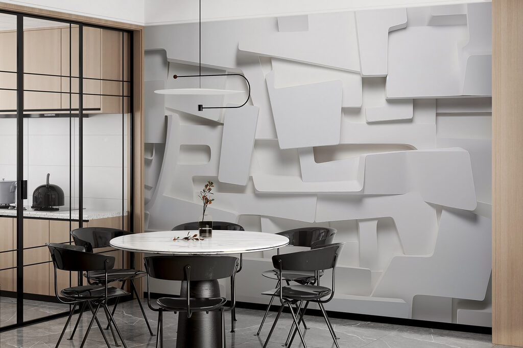 Witte blokken met schaduwen — interieur 3