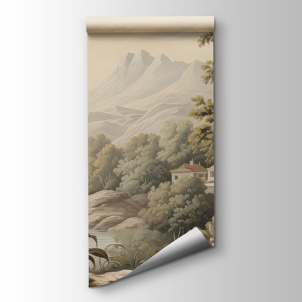 Landschap met bomen en bloemen — productweergave