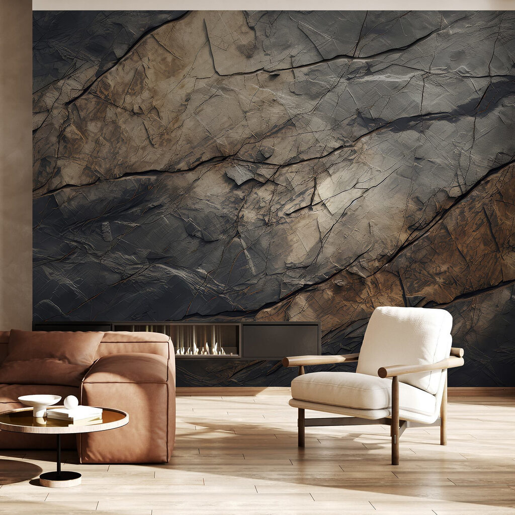 Donkere breuken in steen — interieur 3