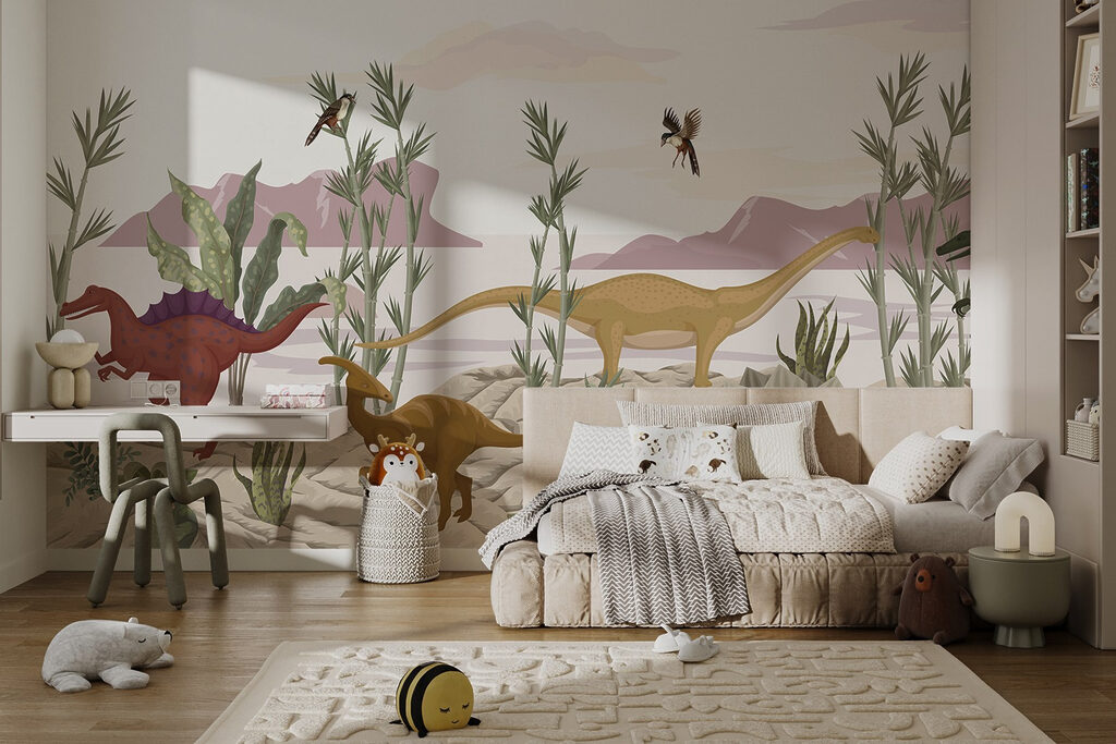 Dinosaurussen tussen lichte bergen — interieur 1