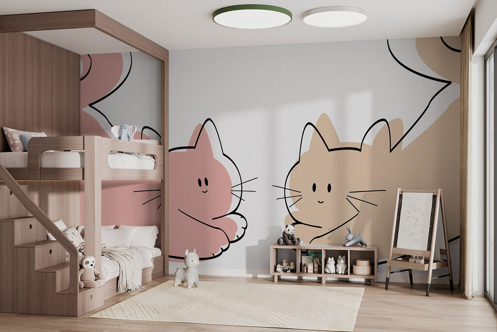 Paar liggende katten — interieur 1
