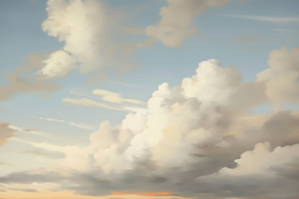 Wolken bij gouden avondlicht — volledig ontwerp