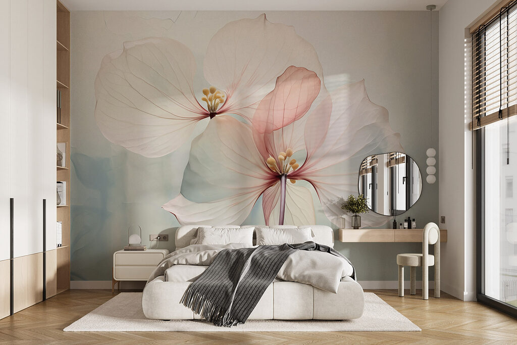 Twee bloemen in pastellicht — interieur 1