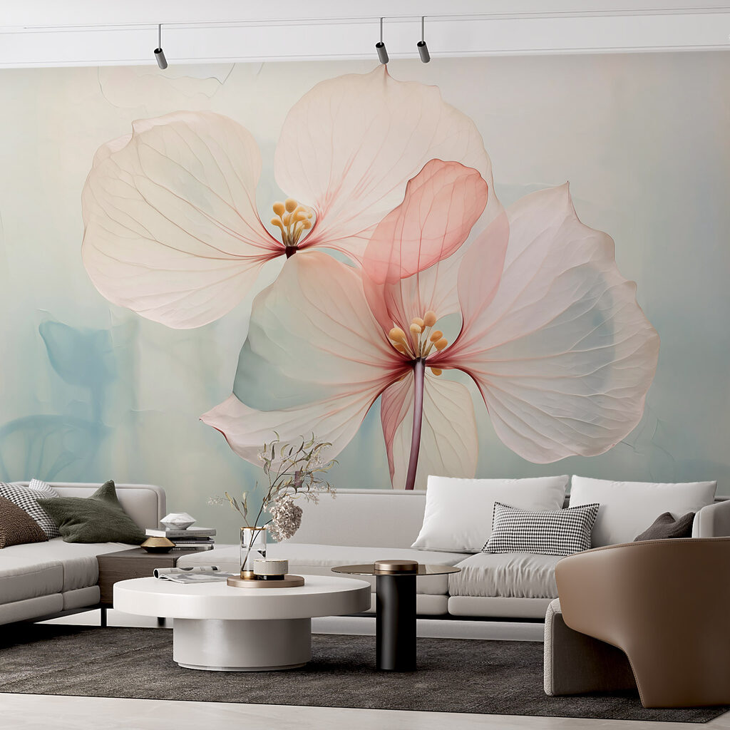 Twee bloemen in pastellicht — interieur 2