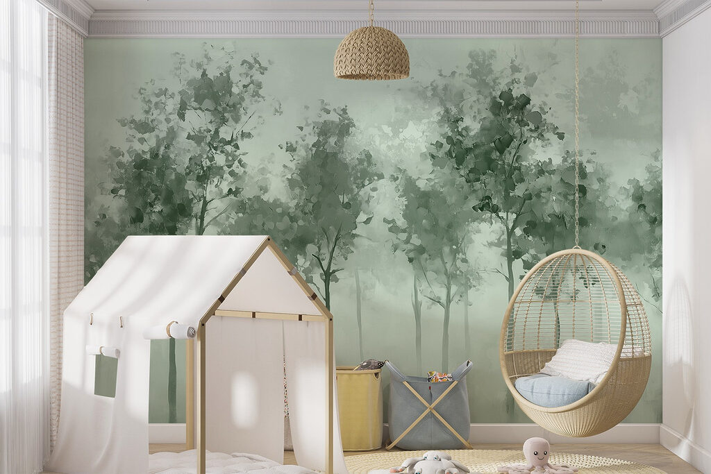 Groep bomen in mist — interieur 4
