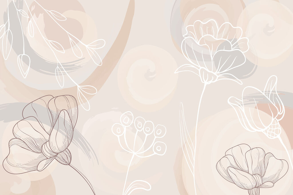 Bloemlijnen in zachte rondingen — volledig ontwerp