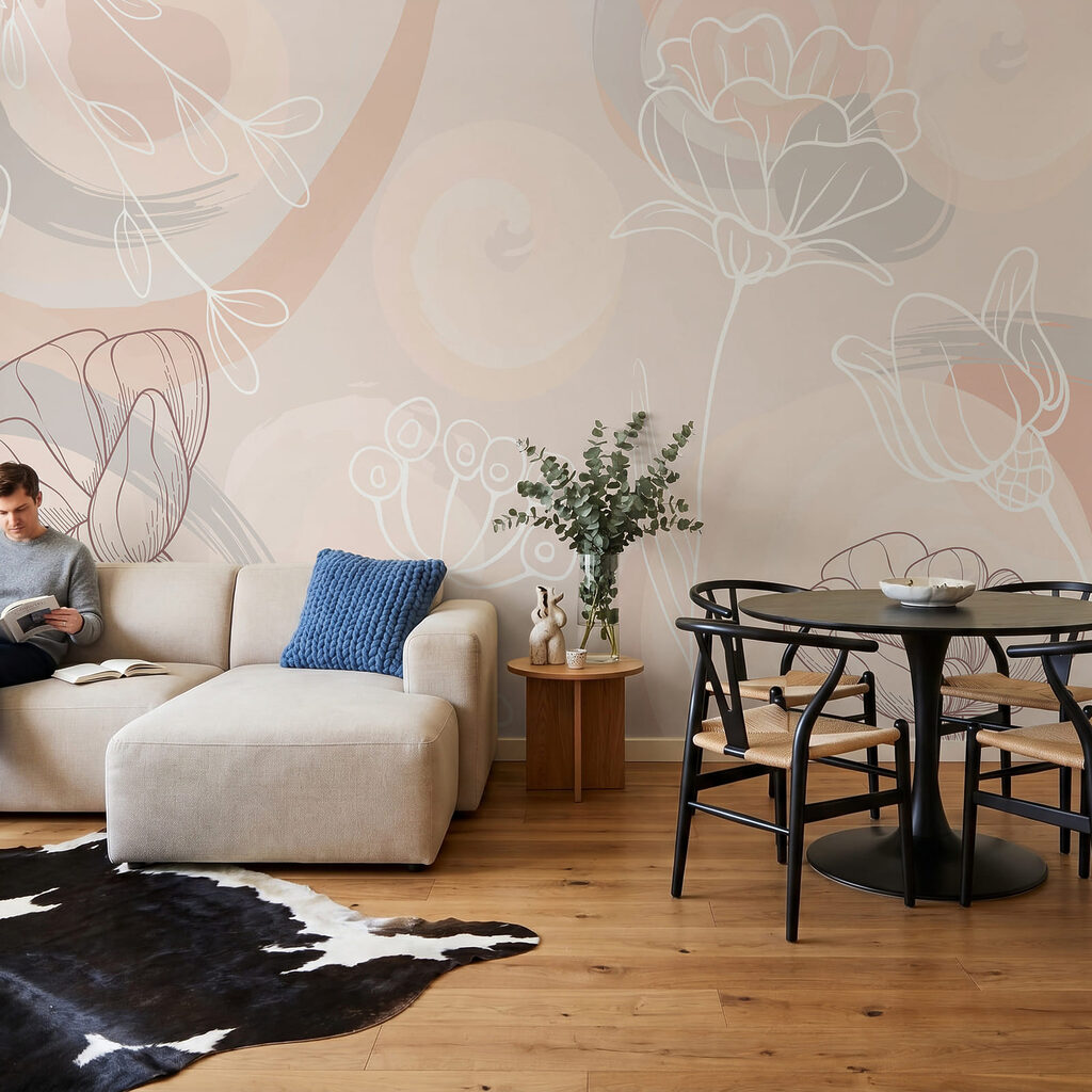 Bloemlijnen in zachte rondingen — interieur 1