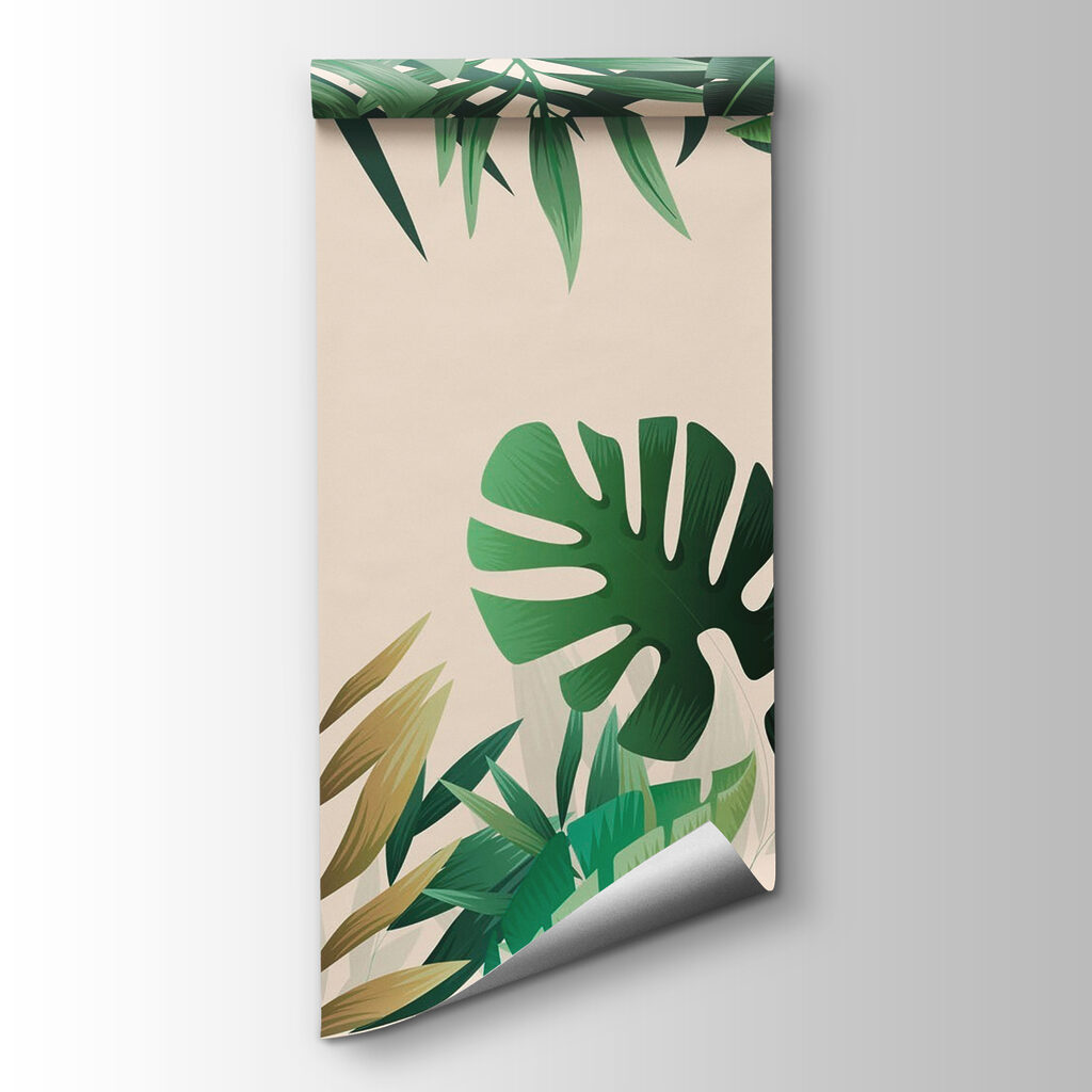 Groene bladeren rond zandbeige — productweergave