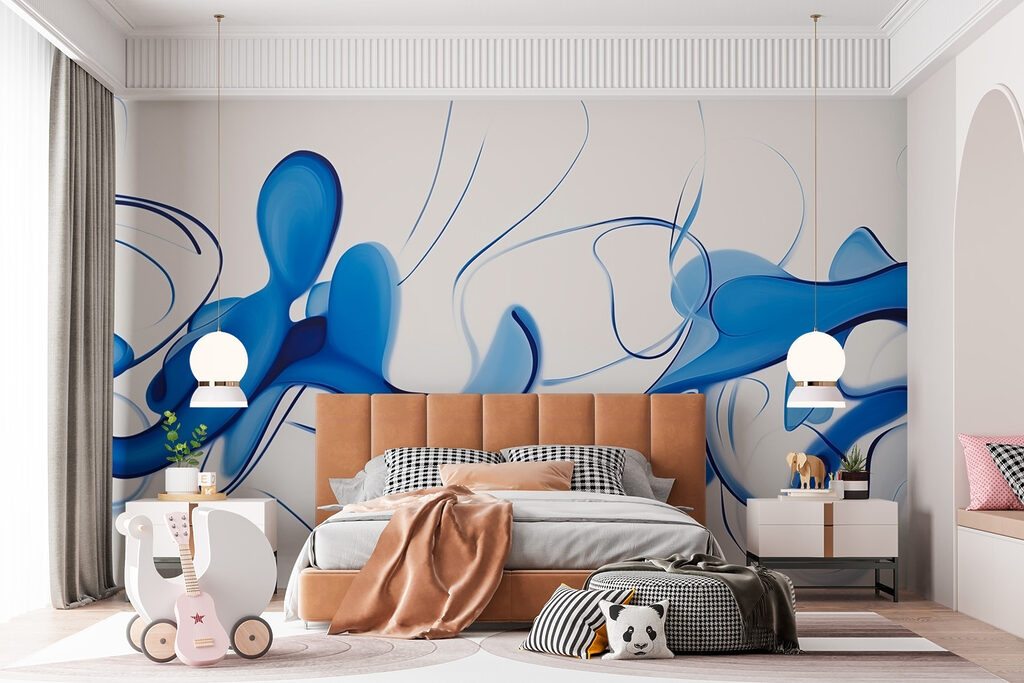 Blauwe inkt in beweging — interieur 3
