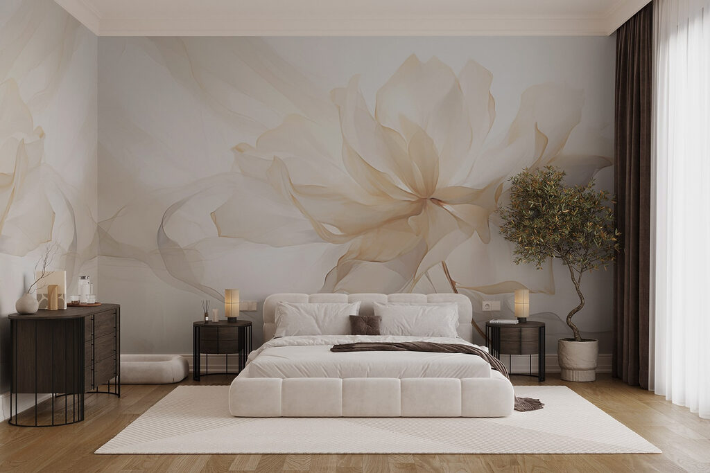 Delicate bloei in zachte tinten in een interieur