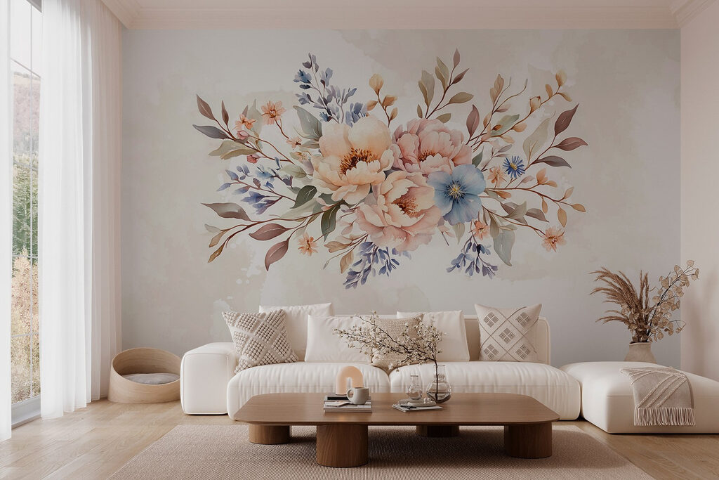 Klein boeket op lichtcrème — interieur 4