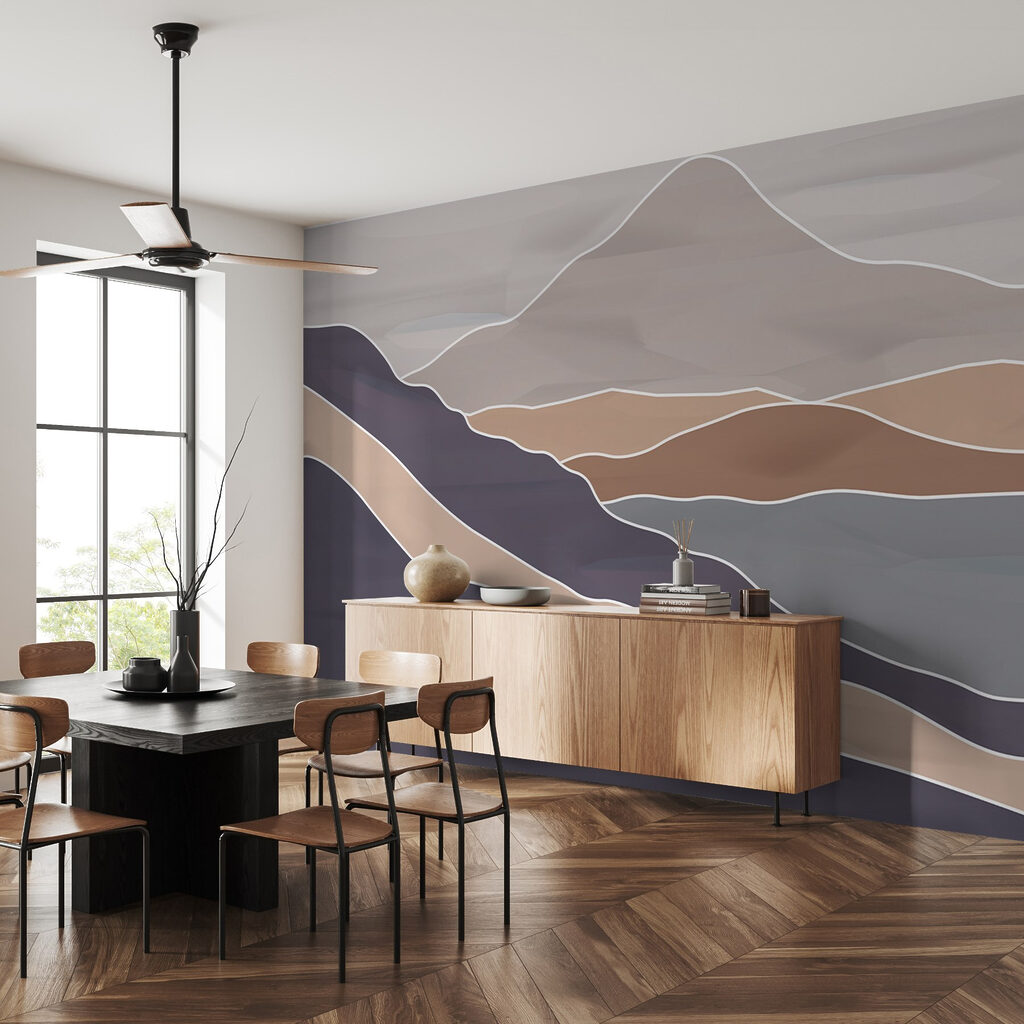 Berglijnen in warme lagen — interieur 1