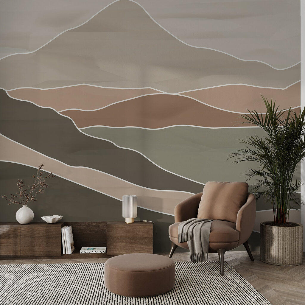 Bergvlakken met witte randlijnen — interieur 2