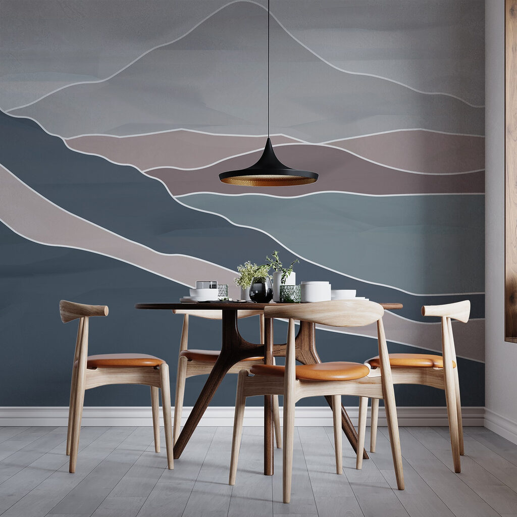 Bergvlakken met witte randlijnen — interieur 1