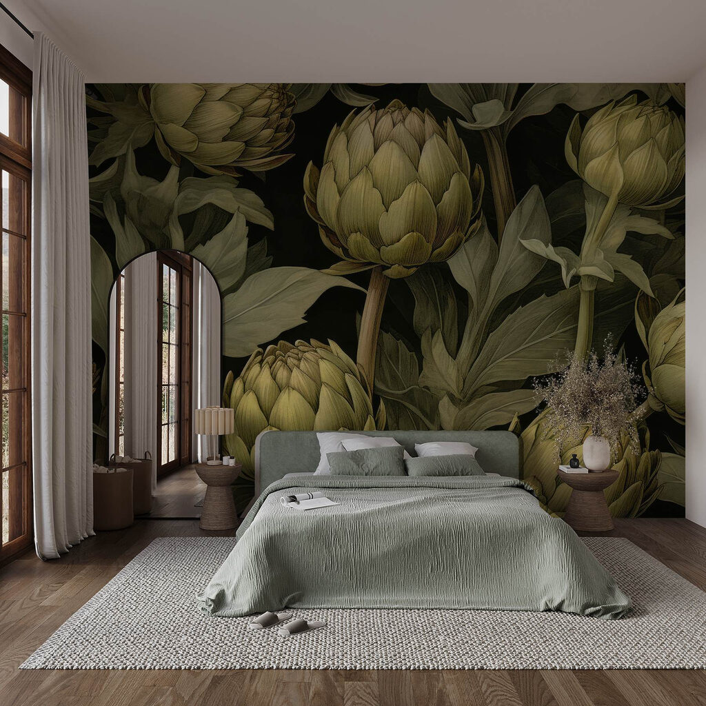 Artisjokken tegen donker loof — interieur 1