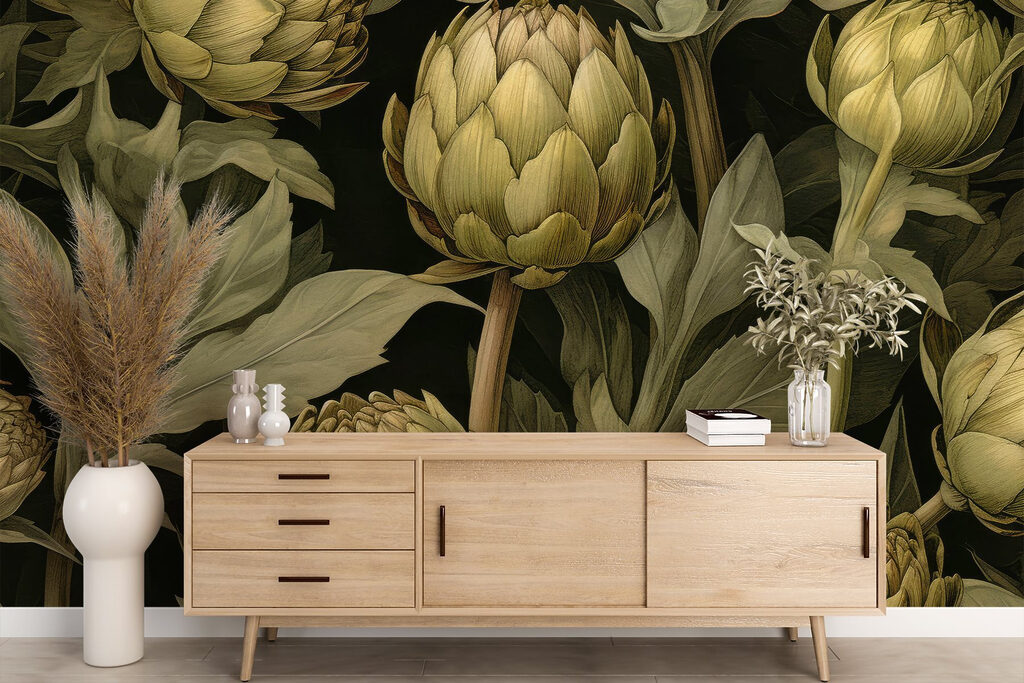 Artisjokken tegen donker loof — interieur 3