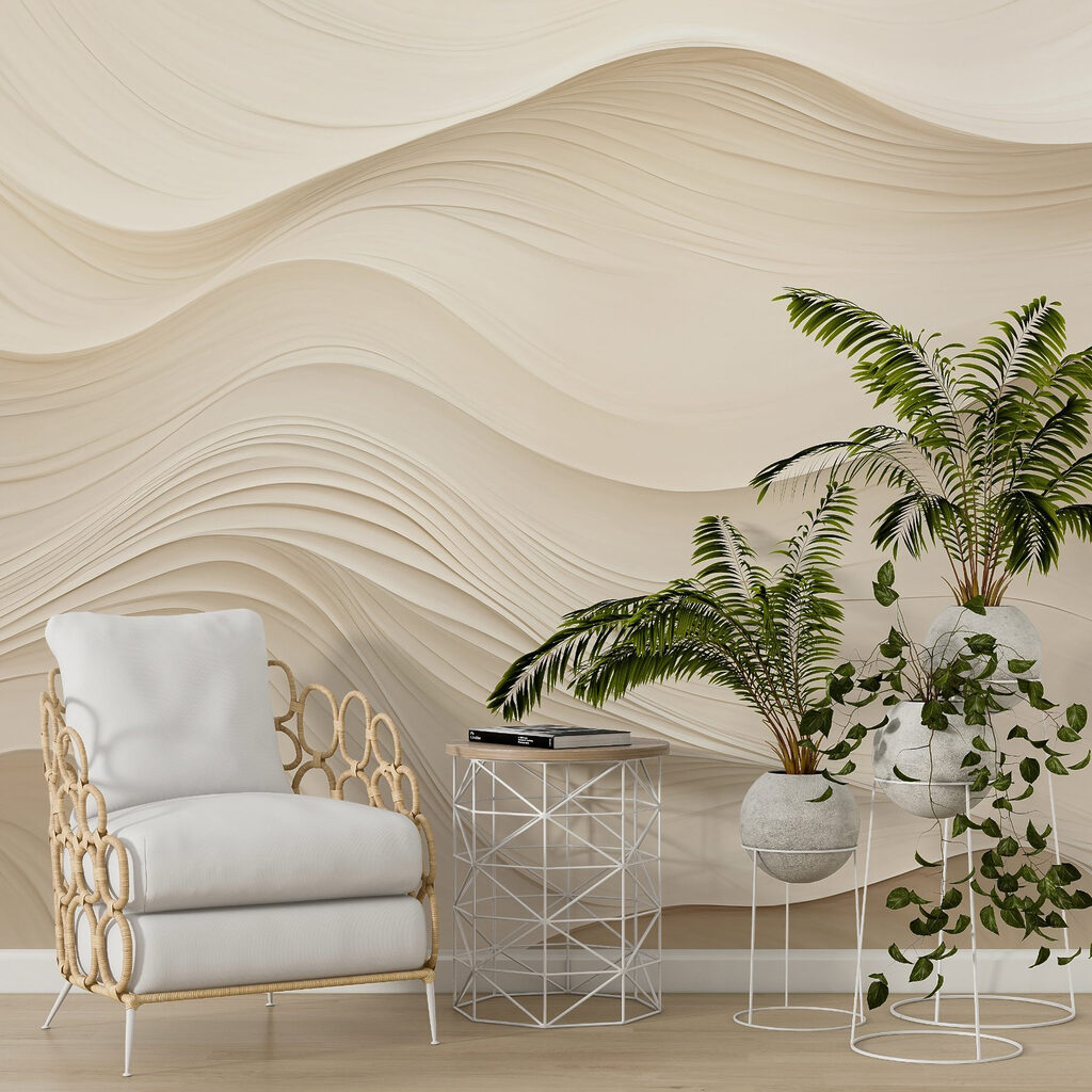 Crèmekleurige lagen vormen golven — interieur 1
