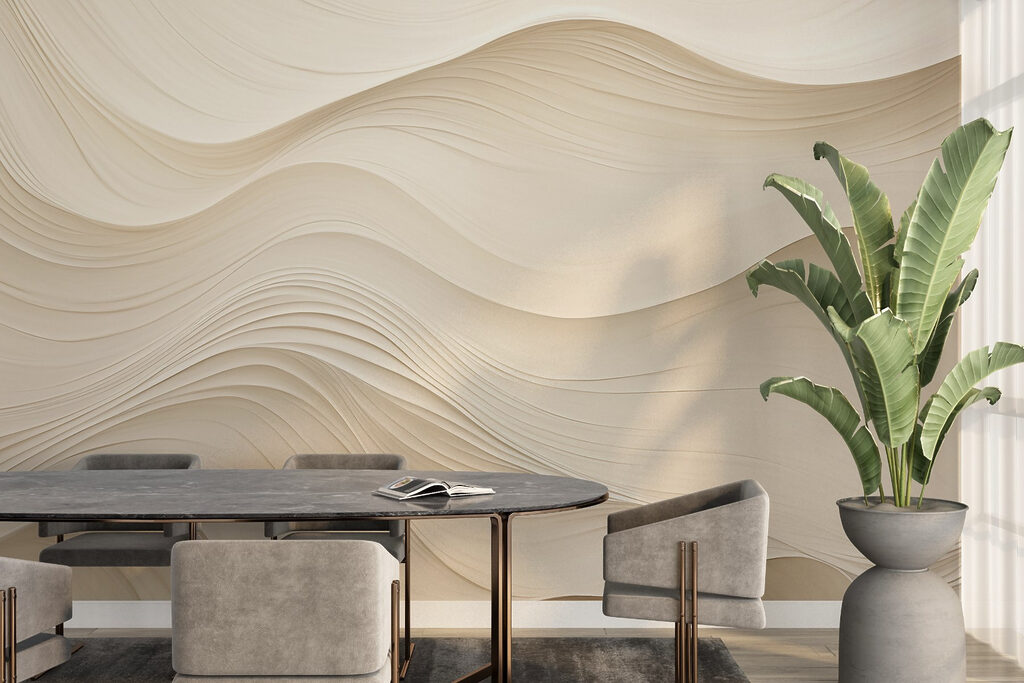Crèmekleurige lagen vormen golven — interieur 2