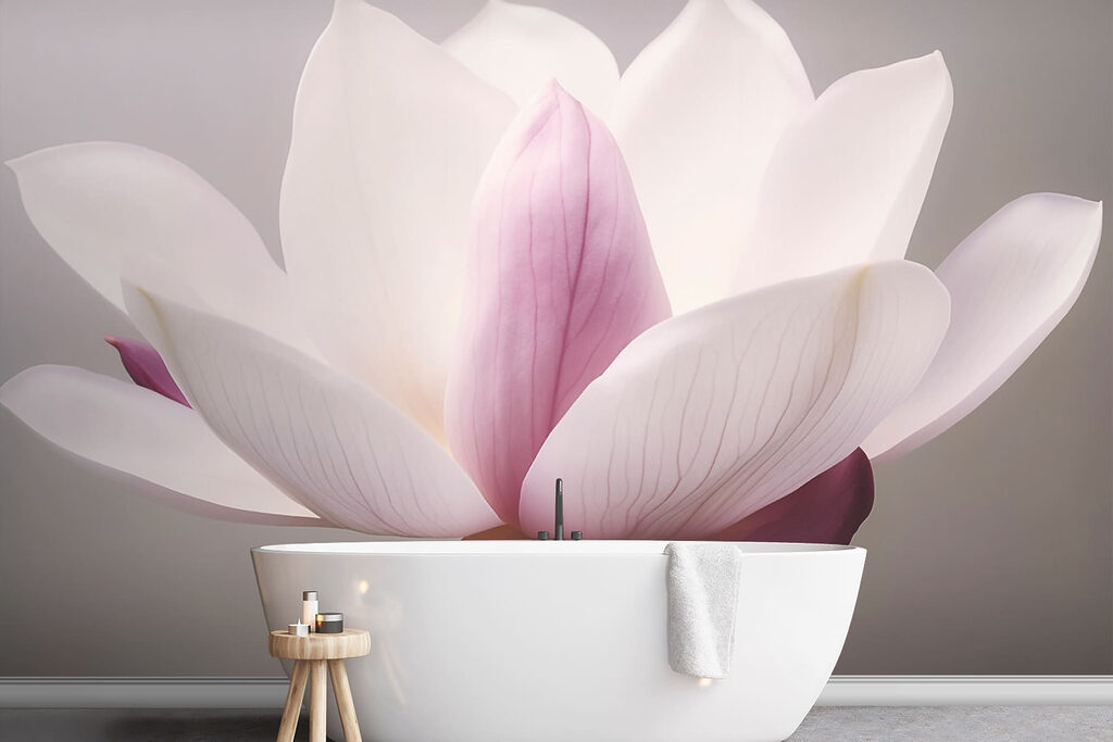 Lila hart tussen magnoliablaadjes — interieur 1