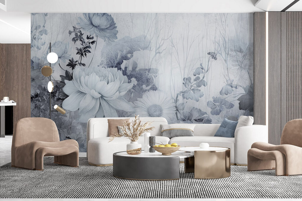 Bloemen tegen oude penseelsporen — interieur 1