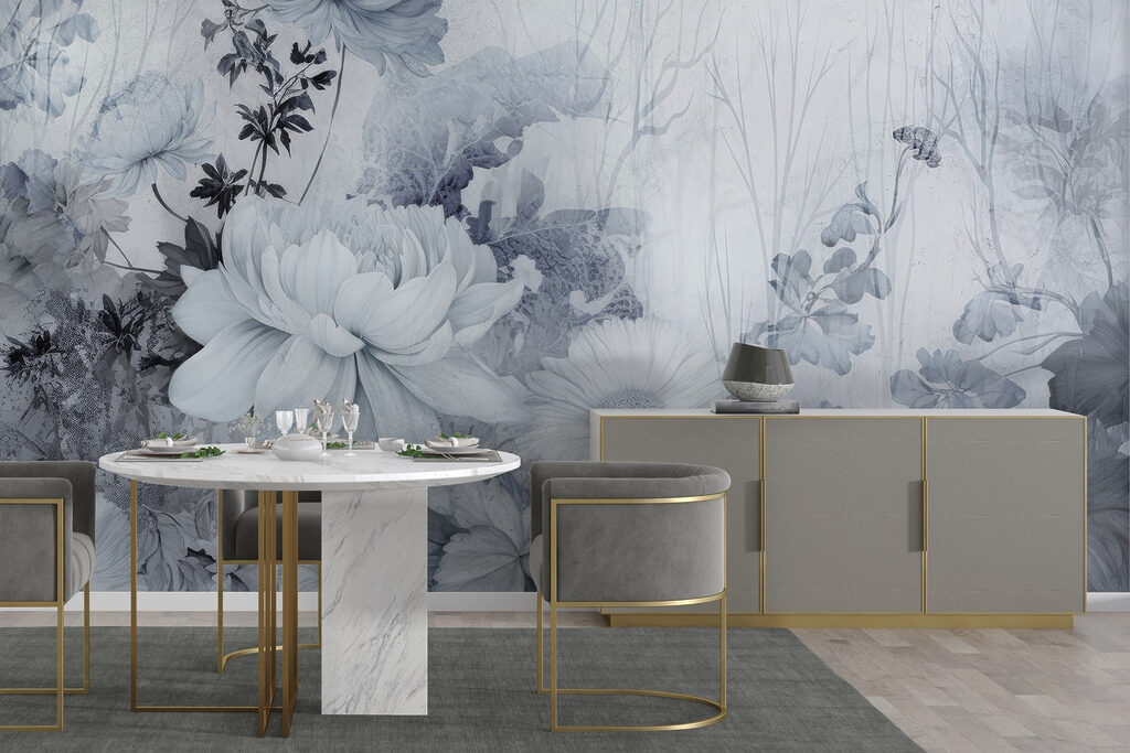 Bloemen tegen oude penseelsporen — interieur 2