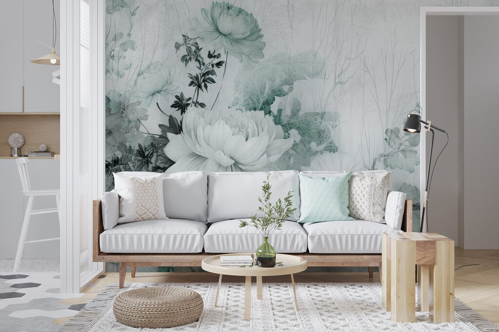 Bloemen tegen oude penseelsporen — interieur 2