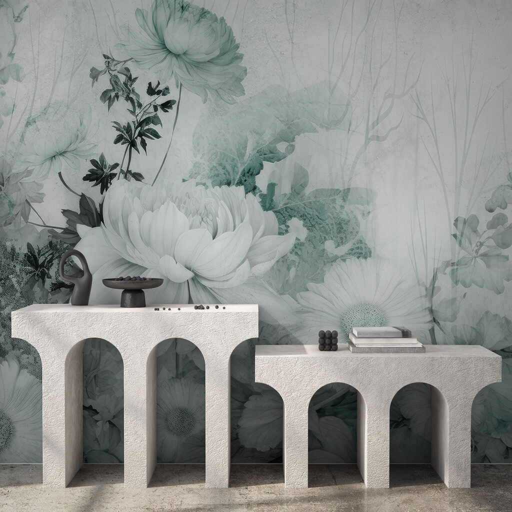 Bloemen tegen oude penseelsporen — interieur 3