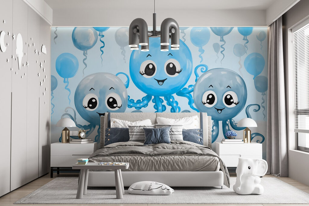 Drie octopusjes onder ballonnen — interieur 3