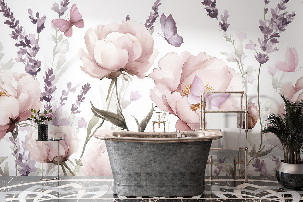 Schilderij van bloemen en vlinders — interieur 5