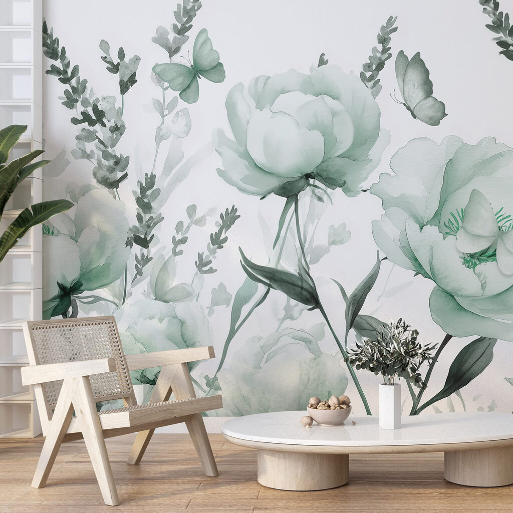 Vlinders tussen volle bloemen — interieur 2