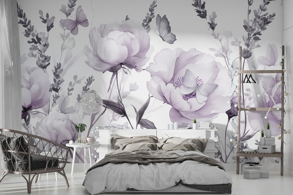 Delicate bloemblaadjes dansen in de wind — interieur 1