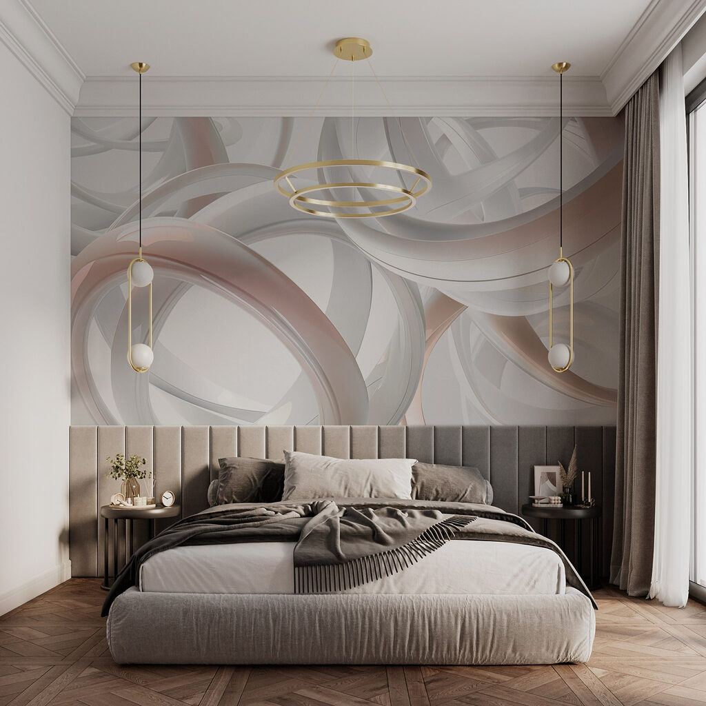 Groep witte ringen in een interieur