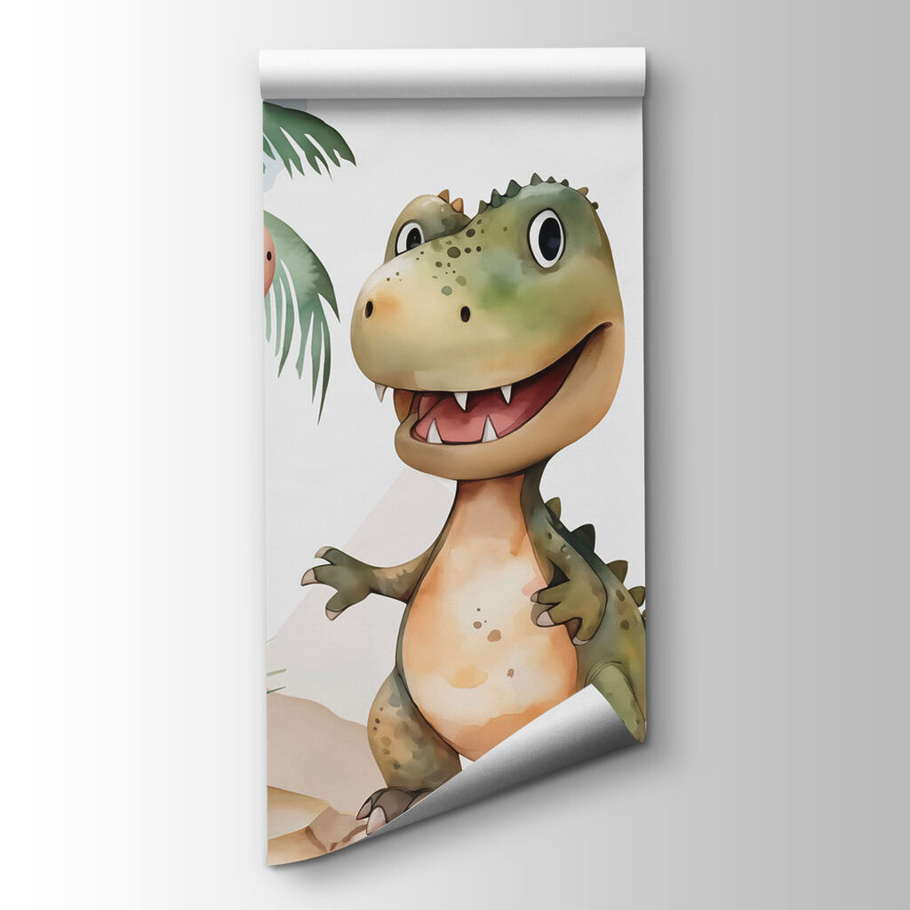 Drie dino's onder palmen — productweergave