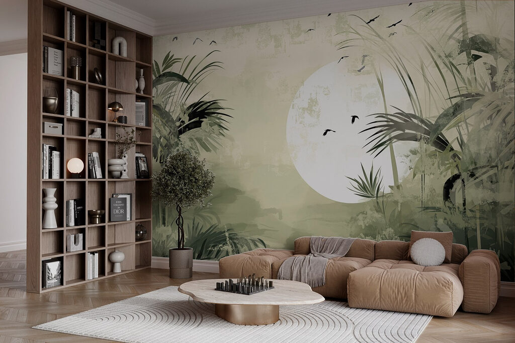 Schilderij van een tropisch bos — interieur 3