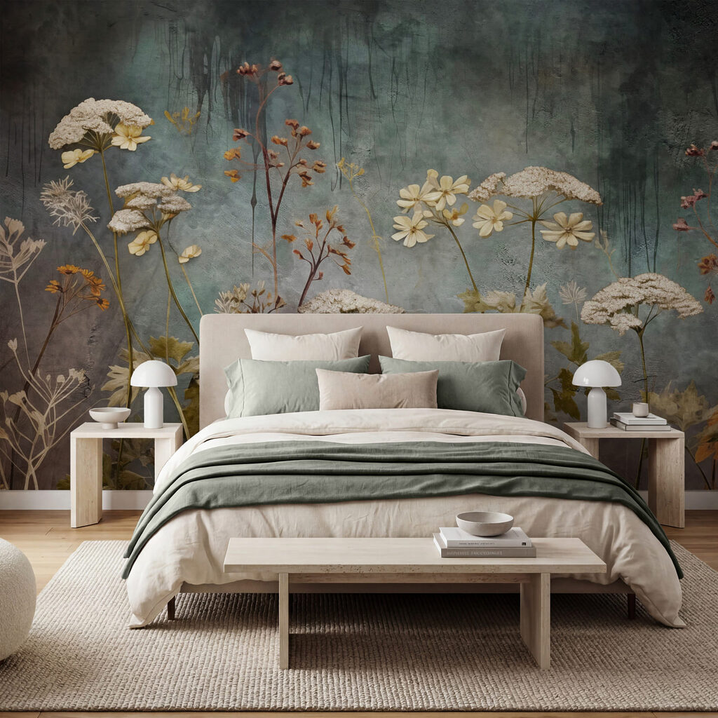 Veldbloemen voor donkerblauw — interieur 2