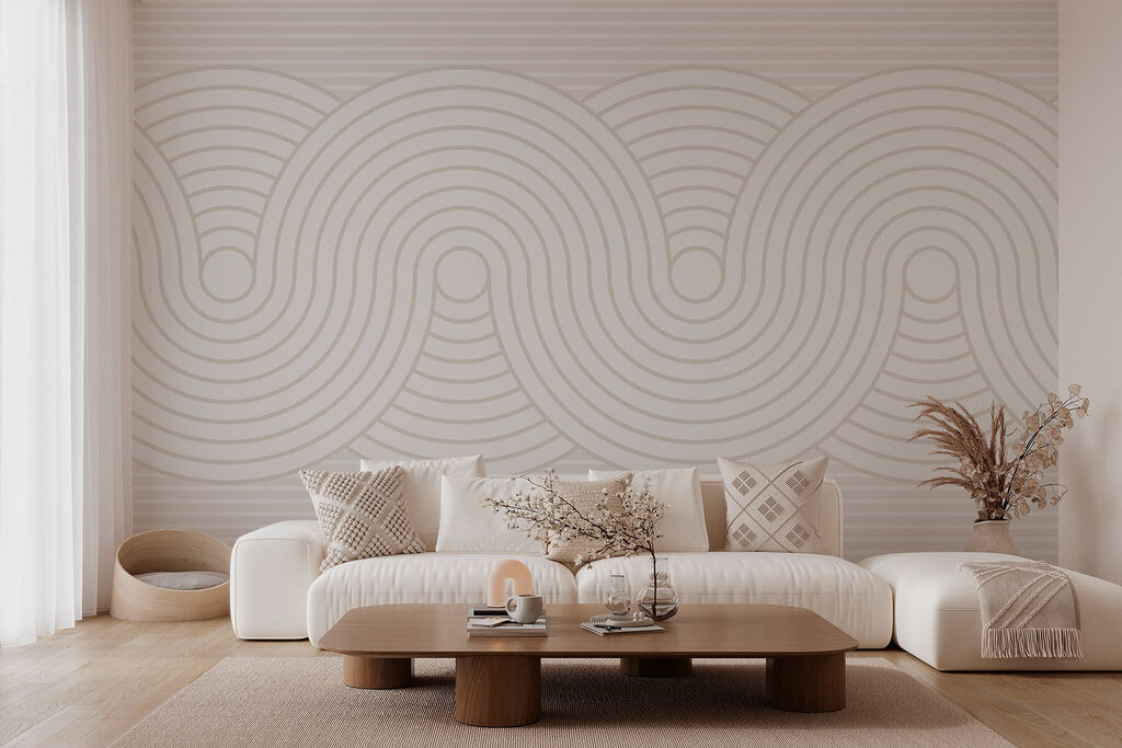 Witte lijnbanen met bochten — interieur 1