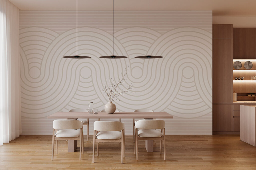 Witte lijnbanen met bochten — interieur 2