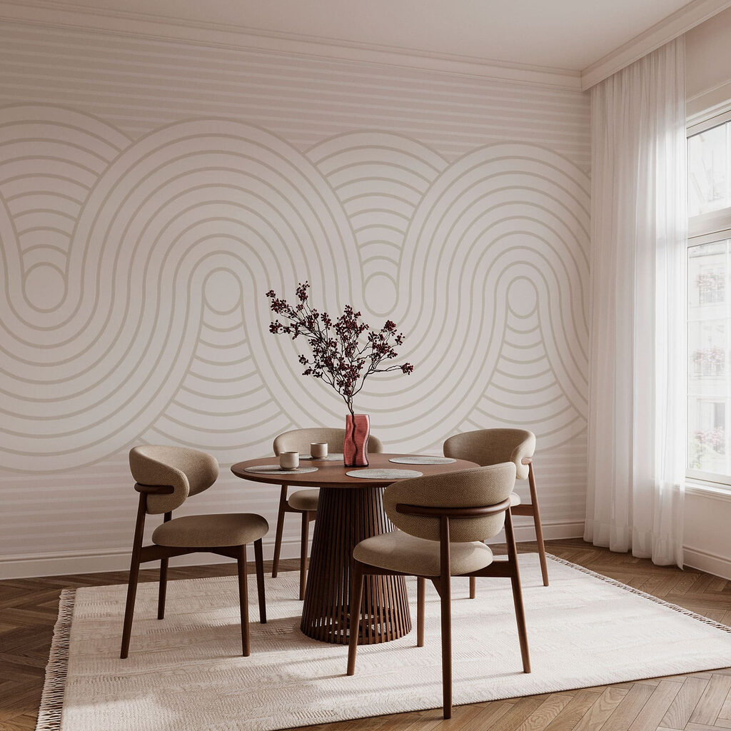 Witte lijnbanen met bochten — interieur 3