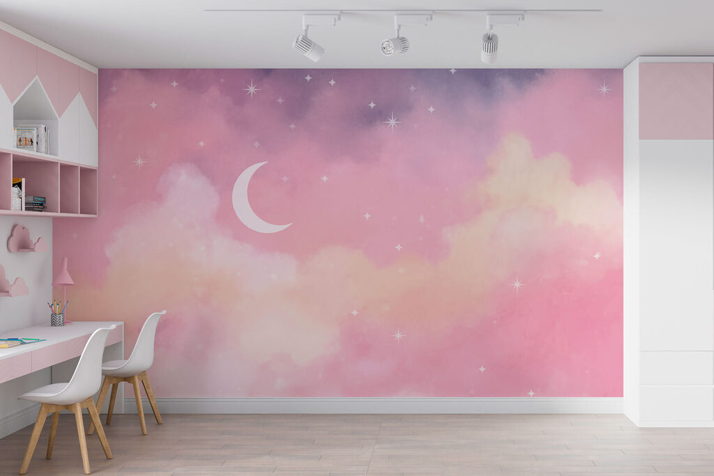 Maan tussen roze wolkensluiers — interieur 1