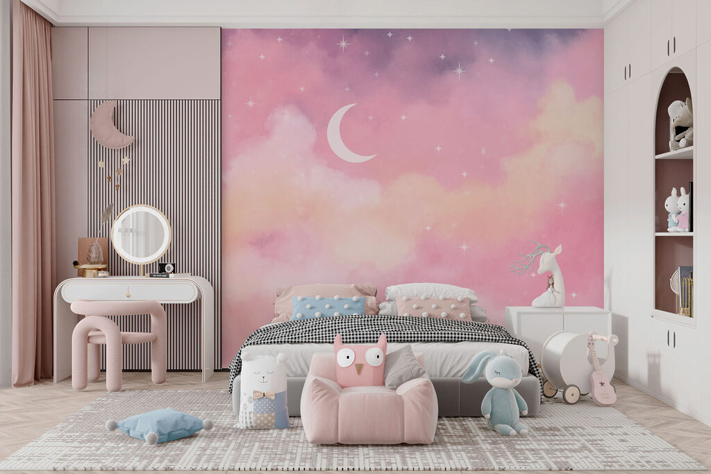 Maan tussen roze wolkensluiers — interieur 3