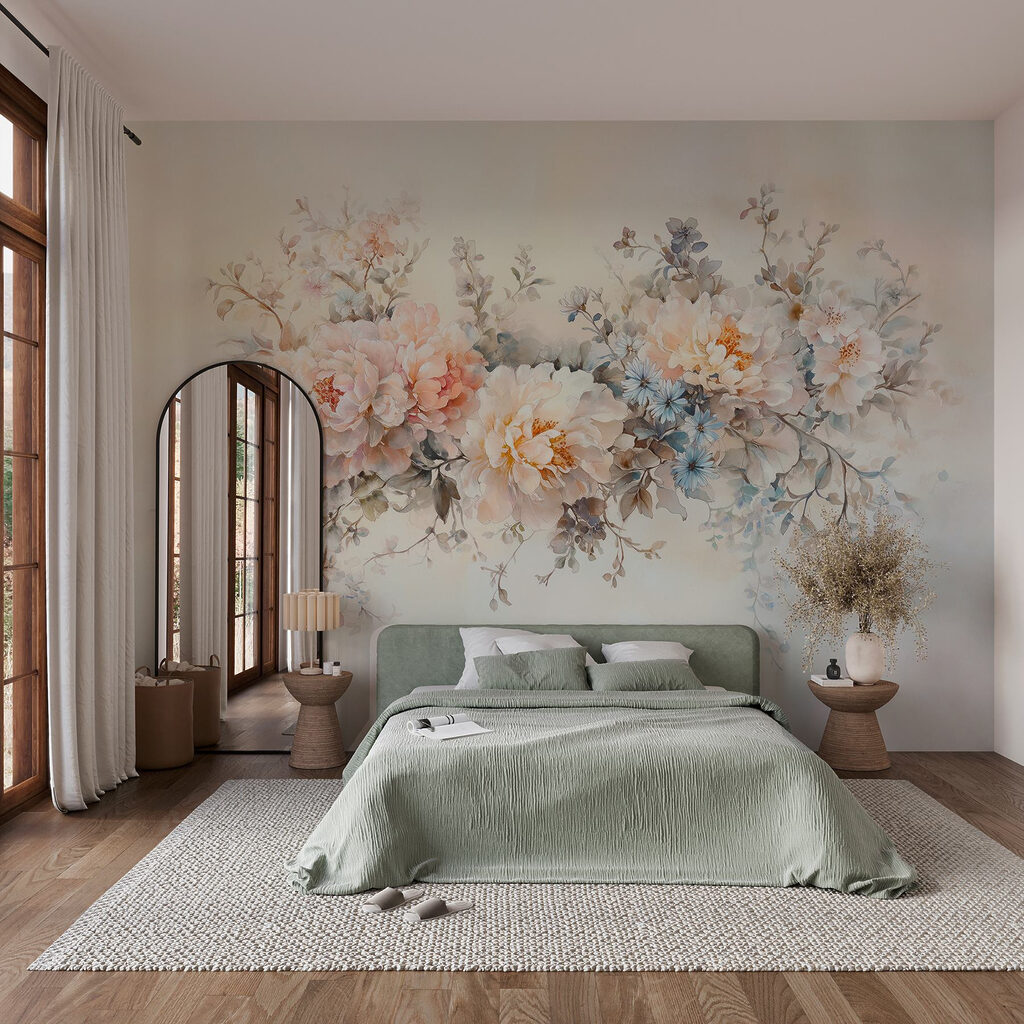 Bloemenboeket in tere verf — interieur 2