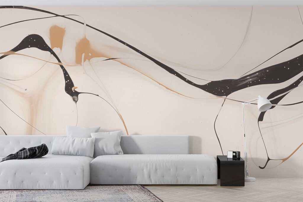 Zwarte lijnen door lichtbeige — interieur 2
