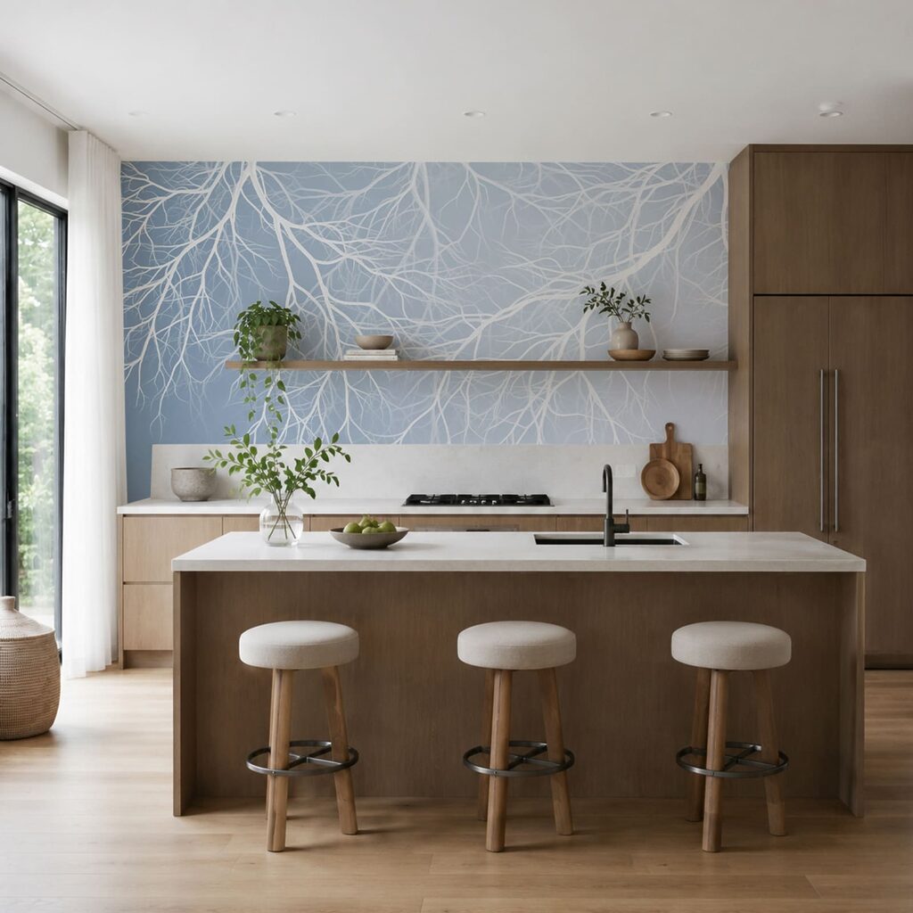 Witte takken hangen neer — interieur 2