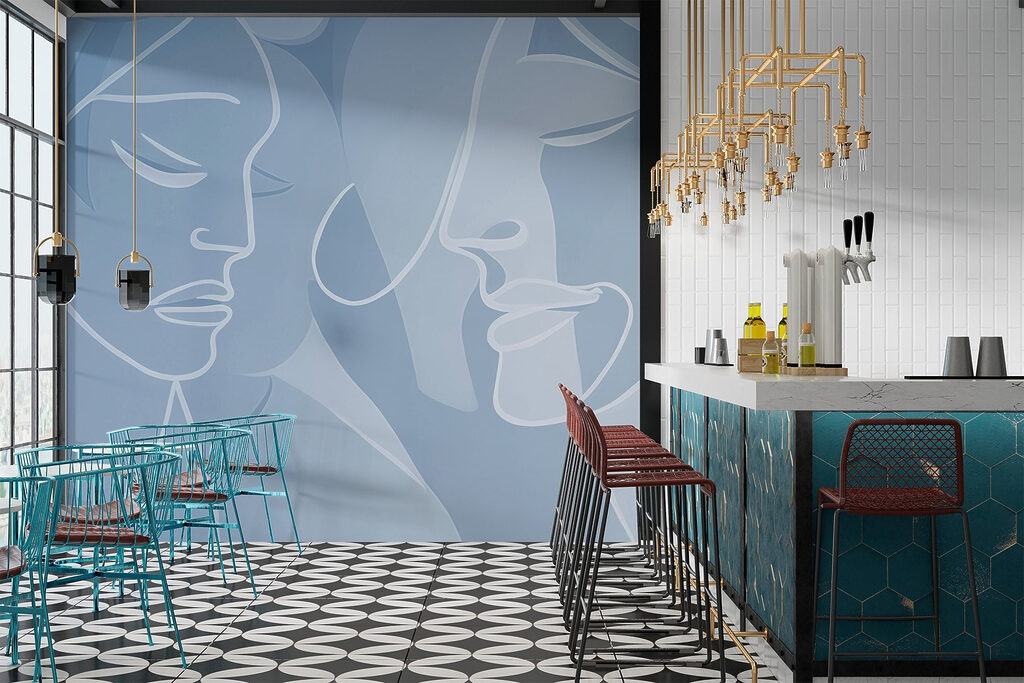 Twee gezichten in blauw — interieur 3