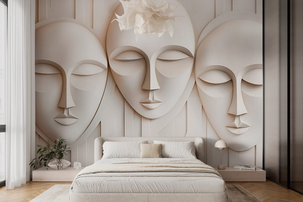 Drie witte maskers — interieur 2